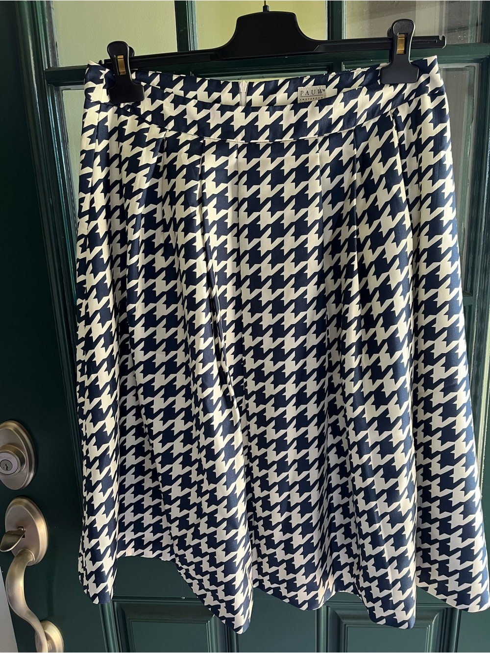 Pauw Amsterdam Navy & White Houndstooth Skater Skirt